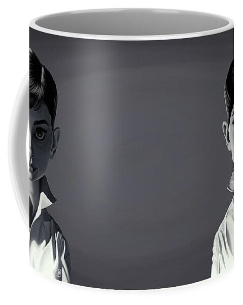 Illustration Coffee Mug featuring the digital art Celebrity Sunday - Audrey Hepburn by Rob Snow