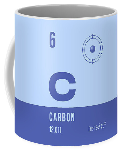 Periodic Coffee Mug featuring the digital art Periodic Element A - 6 Carbon C by Organic Synthesis