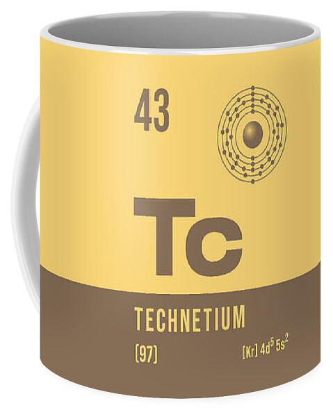 Periodic Coffee Mug featuring the digital art Periodic Element A - 43 Technetium Tc by Organic Synthesis