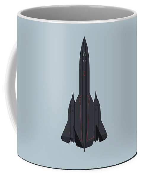 Aircraft Coffee Mug featuring the digital art SR-71 Blackbird Jet Aircraft - Cloud by Organic Synthesis