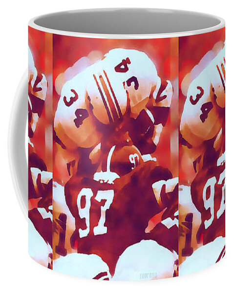 Bo Jackson Coffee Mug featuring the mixed media Over The Top by Row One Brand