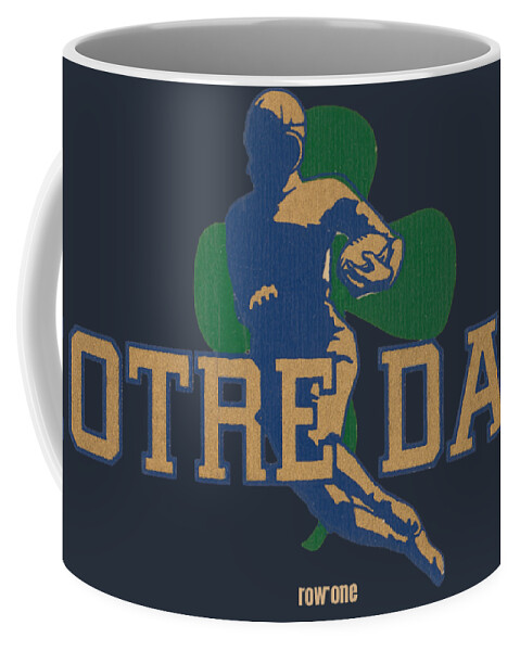 Notre Dame Coffee Mug featuring the mixed media Vintage Notre Dame Football Art by Row One Brand