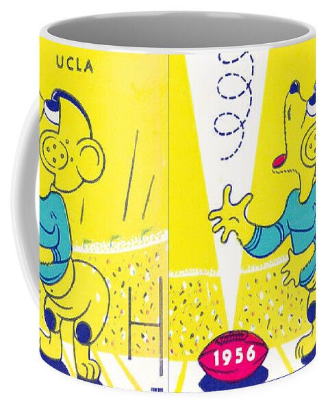 Ucla Coffee Mug featuring the mixed media 1956 Coin Toss by Row One Brand