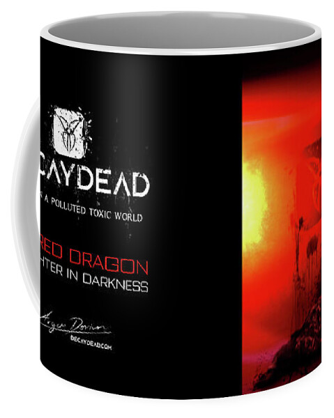 Argus Dorian Coffee Mug featuring the digital art THE RED DRAGON Slaughter in Darkness by Argus Dorian