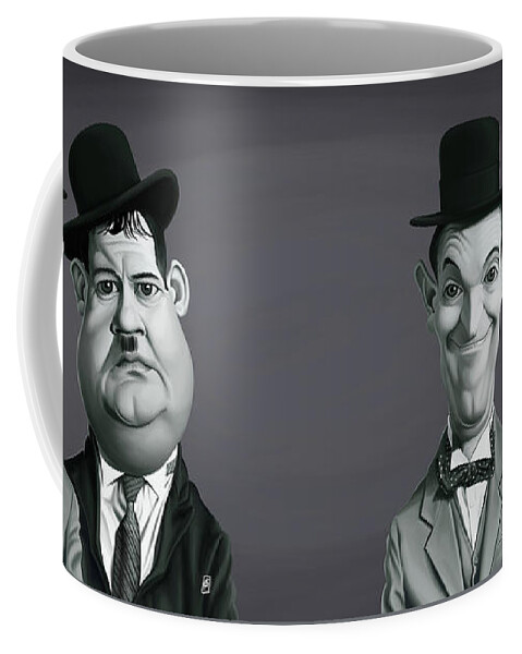 Illustration Coffee Mug featuring the digital art Celebrity Sunday - Laurel and Hardy by Rob Snow