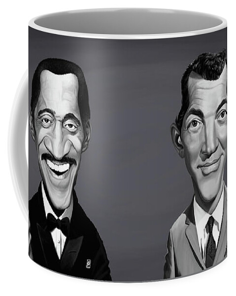 Caricature Coffee Mug featuring the digital art Celebrity Sunday - Dean Martin and Sammy Davis Jnr by Rob Snow