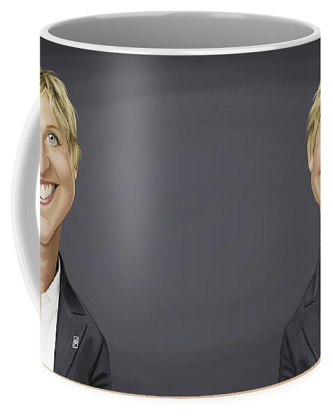 Illustration Coffee Mug featuring the digital art Celebrity Sunday - Ellen Degeneres by Rob Snow