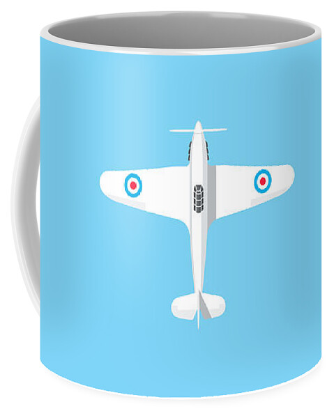 Aircraft Coffee Mug featuring the digital art Hurricane WWII Fighter Aircraft - Sky by Organic Synthesis