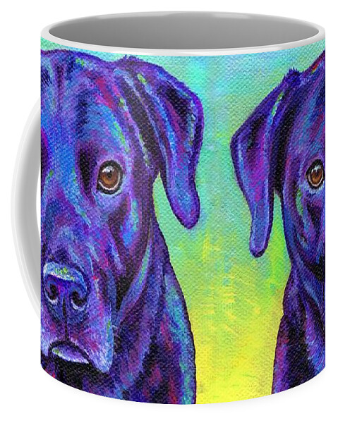 Labrador Retriever Coffee Mug featuring the painting Larry the Labrador by Rebecca Wang