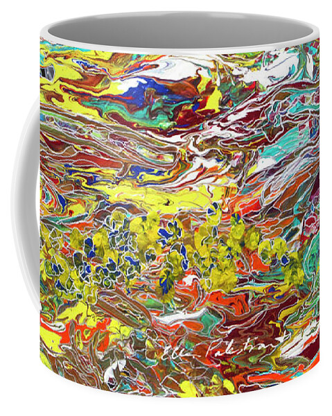 Ellen Palestrant Coffee Mug featuring the painting Zen Garden Gone Wild by Ellen Palestrant