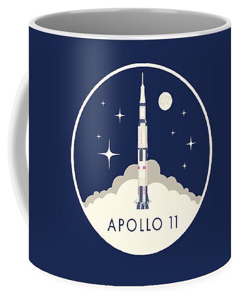 Apollo 11 Coffee Mug featuring the digital art Apollo 11 Space - Saturn Rocket A by Organic Synthesis