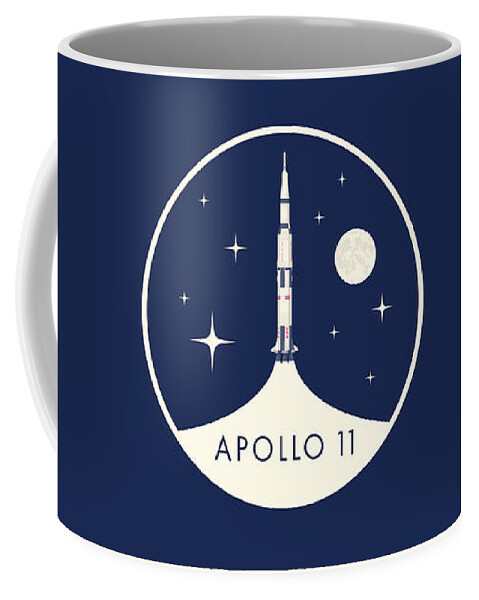 Apollo 11 Coffee Mug featuring the digital art Apollo 11 Space - Saturn Rocket B by Organic Synthesis