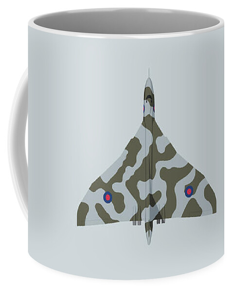Aircraft Coffee Mug featuring the digital art Vulcan Jet Bomber - Camouflage by Organic Synthesis