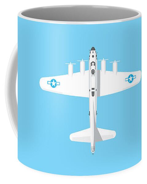 Aircraft Coffee Mug featuring the digital art B-17 WWII Bomber - Sky by Organic Synthesis