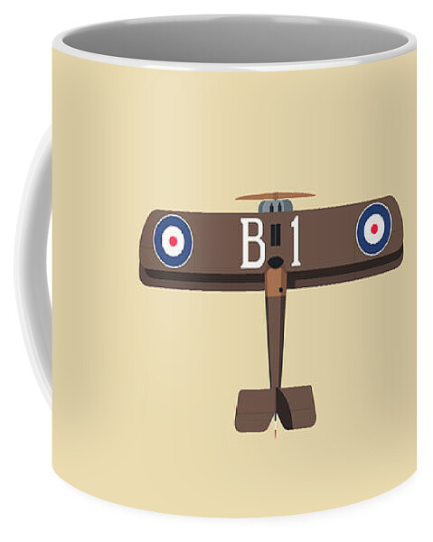 Aircraft Coffee Mug featuring the digital art Camel WWI Biplane Aircraft - Brown by Organic Synthesis