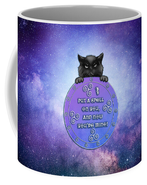 Kitten Coffee Mug featuring the digital art Kitten Witch by Mary J Winters-Meyer
