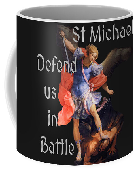 St Michael Coffee Mug featuring the mixed media St Michael the Archangel Angel by Guido Reni