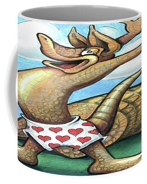 Armadillo Coffee Mug featuring the digital art Get Out of Your Shell, Stop and Smell the Bluebonnets by Kevin Middleton