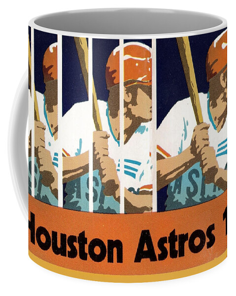 Houston Astros Coffee Mug featuring the mixed media 1975 Houston Astros Art by Row One Brand
