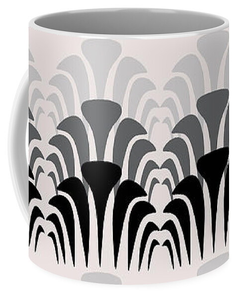 Fan Coffee Mug featuring the digital art Fan Pattern 1 Black to Gray by Sand And Chi