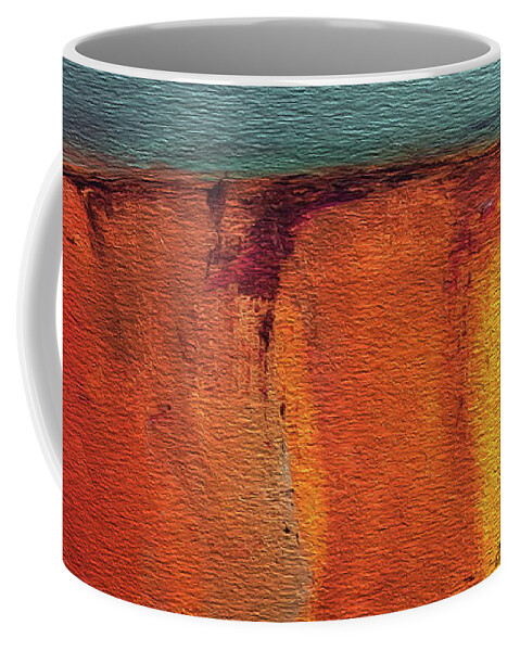 Sun Coffee Mug featuring the mixed media Sundrenched Canyon by Linda Bailey