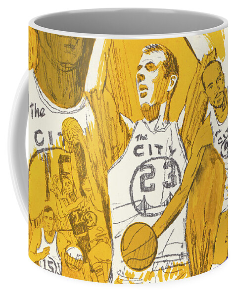 Golden State Coffee Mug featuring the mixed media 1969 San Francisco Warriors Art by Row One Brand