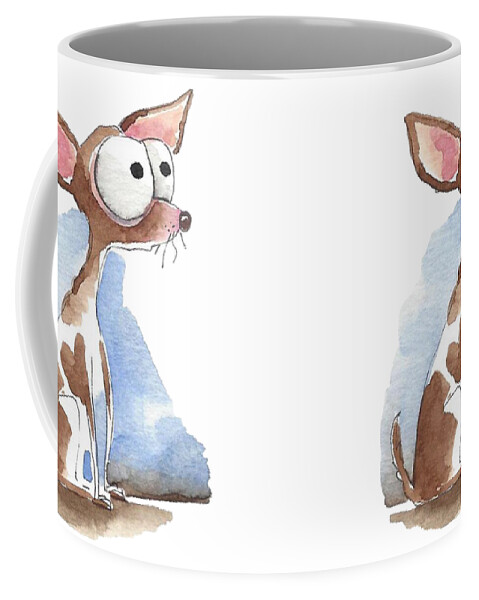 Puppy Coffee Mug featuring the painting Skinny Girl by Lucia Stewart