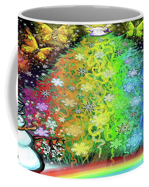 Christmas Coffee Mug featuring the digital art Christmas Rainbow Tree by Kevin Middleton