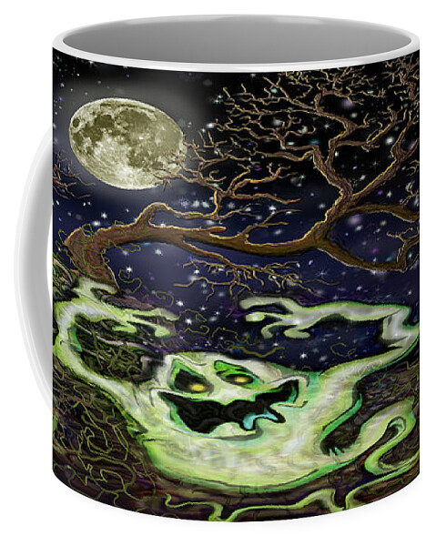Ghost Coffee Mug featuring the digital art Ghost Tree by Kevin Middleton