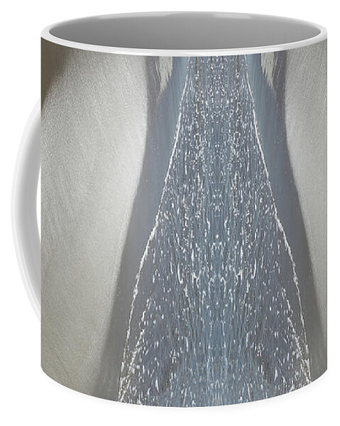 Sea Water Coffee Mug featuring the photograph Sea water meets silver sand. Abstract beach 2 by Adriana Mueller