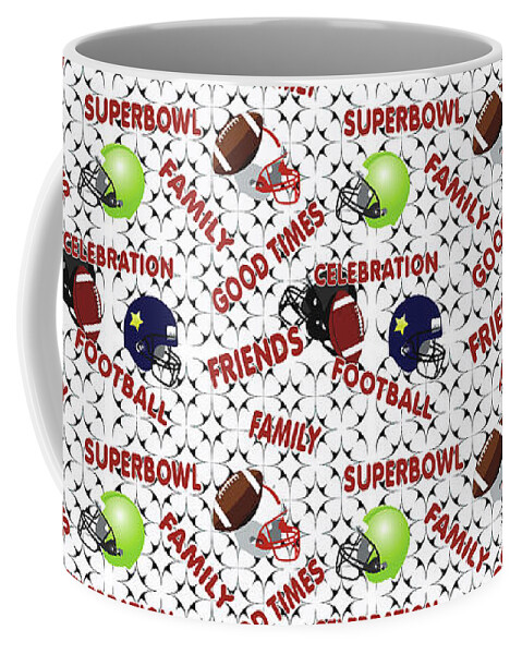 American Football Coffee Mug featuring the mixed media Celebrate American Football Time by Mixed Media Art
