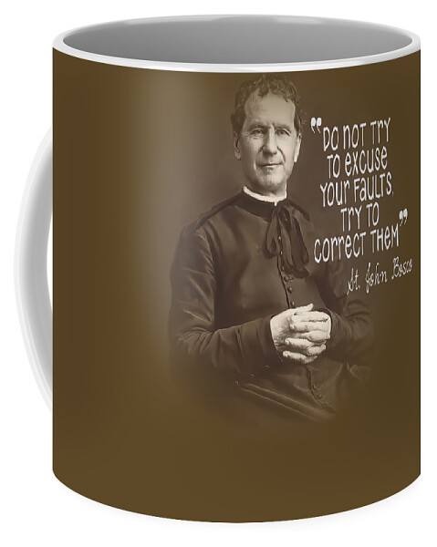 St John Bosco Coffee Mug featuring the mixed media St John Don Bosco Catholic Saint by Mixed Media Art