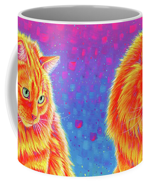 Cat Coffee Mug featuring the painting Rover the Orange Tabby Cat by Rebecca Wang