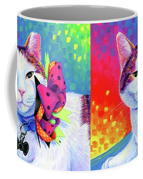 Cat Coffee Mug featuring the painting Merkemer by Rebecca Wang