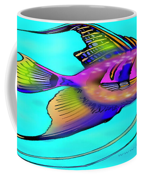 Angelfish Coffee Mug featuring the painting Angelfish by Kevin Middleton
