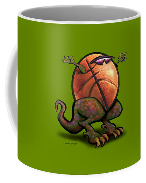 Basketball Coffee Mug featuring the digital art Basketball Saurus Rex by Kevin Middleton