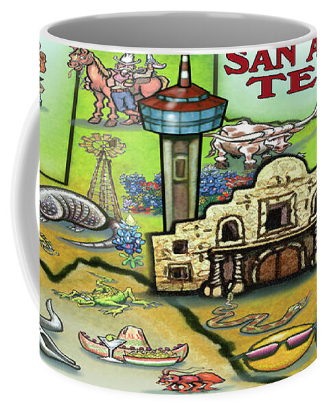San Antonio Coffee Mug featuring the digital art San Antonio Texas by Kevin Middleton