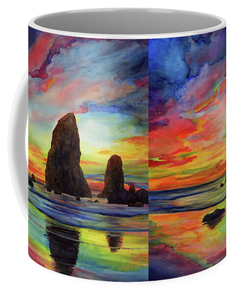 Sunset Coffee Mug featuring the painting Colorful Solitude by Hailey E Herrera