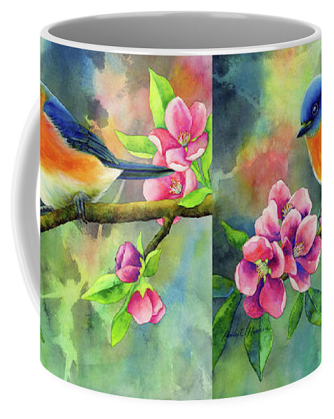 Bird Coffee Mug featuring the painting Eastern Bluebird by Hailey E Herrera