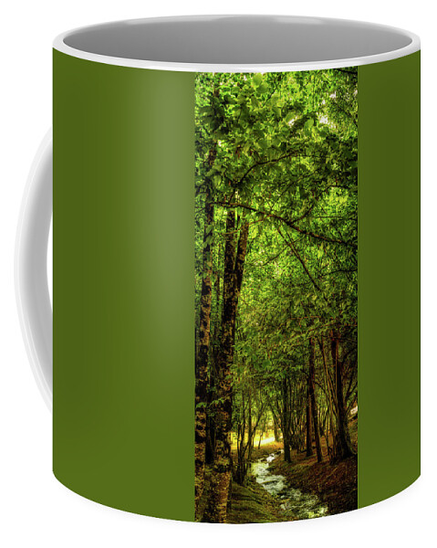Green Coffee Mug featuring the photograph Artzubi forest by Micah Offman
