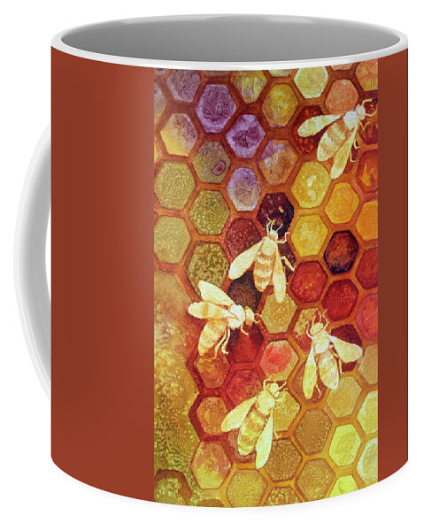  Coffee Mug featuring the painting As Go The Bees Study by Helen Klebesadel