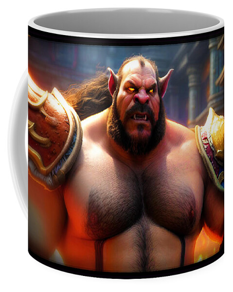 Ogre Coffee Mug featuring the digital art Ascending Ogre by Shawn Dall