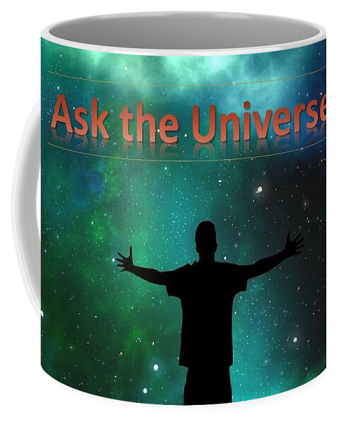 Sky Coffee Mug featuring the digital art Ask The Universe by Nancy Ayanna Wyatt