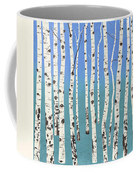 Aspen Trees Coffee Mug featuring the painting Aspen Trees II by Nikita Coulombe
