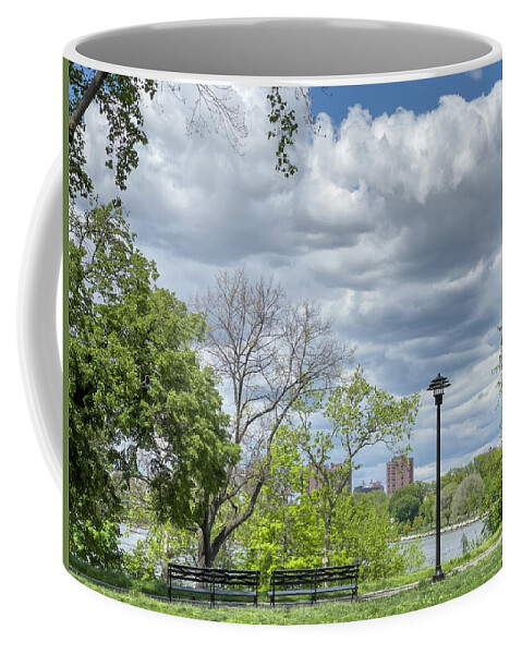 Astoria Park Coffee Mug featuring the photograph Astoria Park Among the Clouds by Cate Franklyn