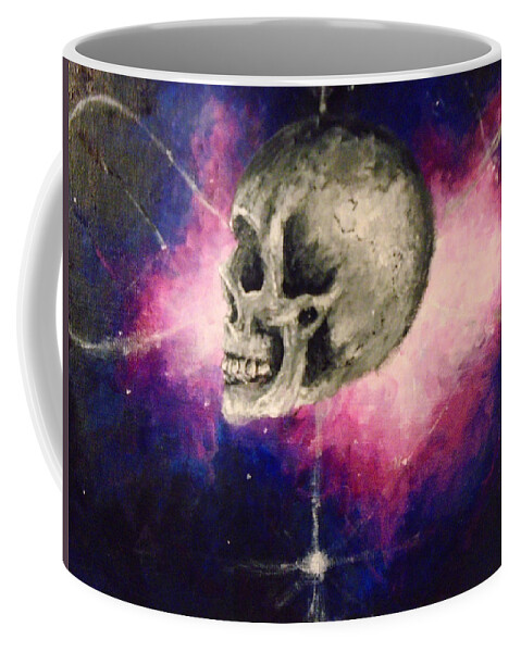 Skull Coffee Mug featuring the painting Astral Projections by Jen Shearer