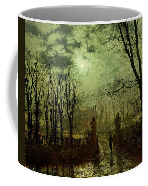 Grimshaw Coffee Mug featuring the painting At The Park Gate, 1878 by John Atkinson Grimshaw