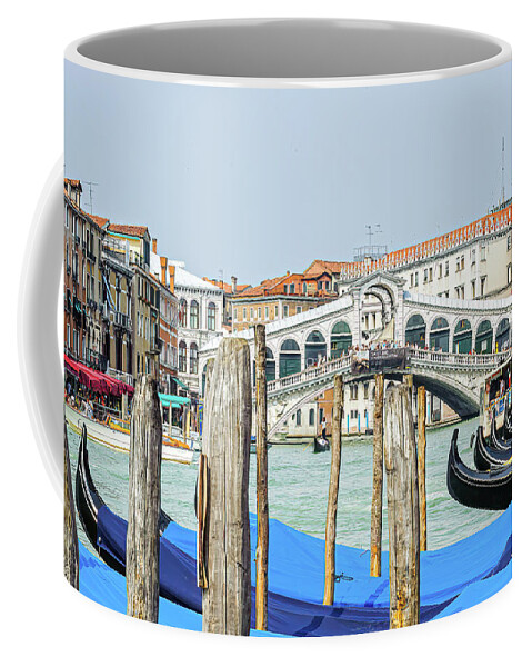 Venice Coffee Mug featuring the photograph At The Rialto by Marla Brown
