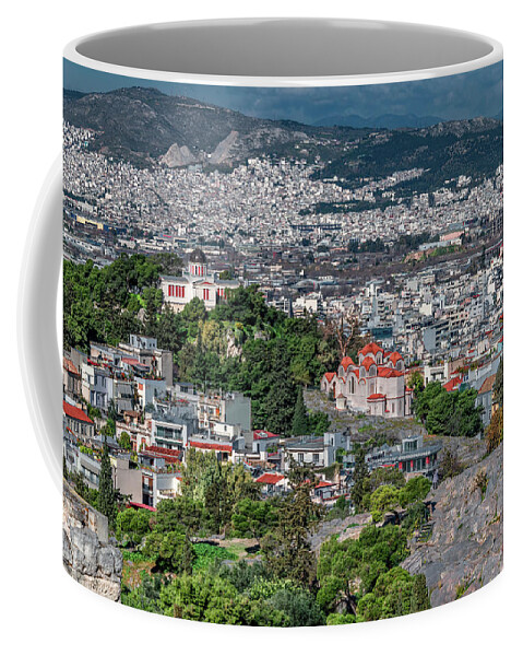 Greece Coffee Mug featuring the photograph Athens, As Viewed From The Acropolis by Marcy Wielfaert