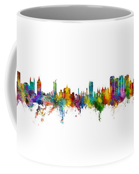 Atlanta Coffee Mug featuring the digital art Atlanta, Birmingham and Nashville Skyline Mashup by Michael Tompsett